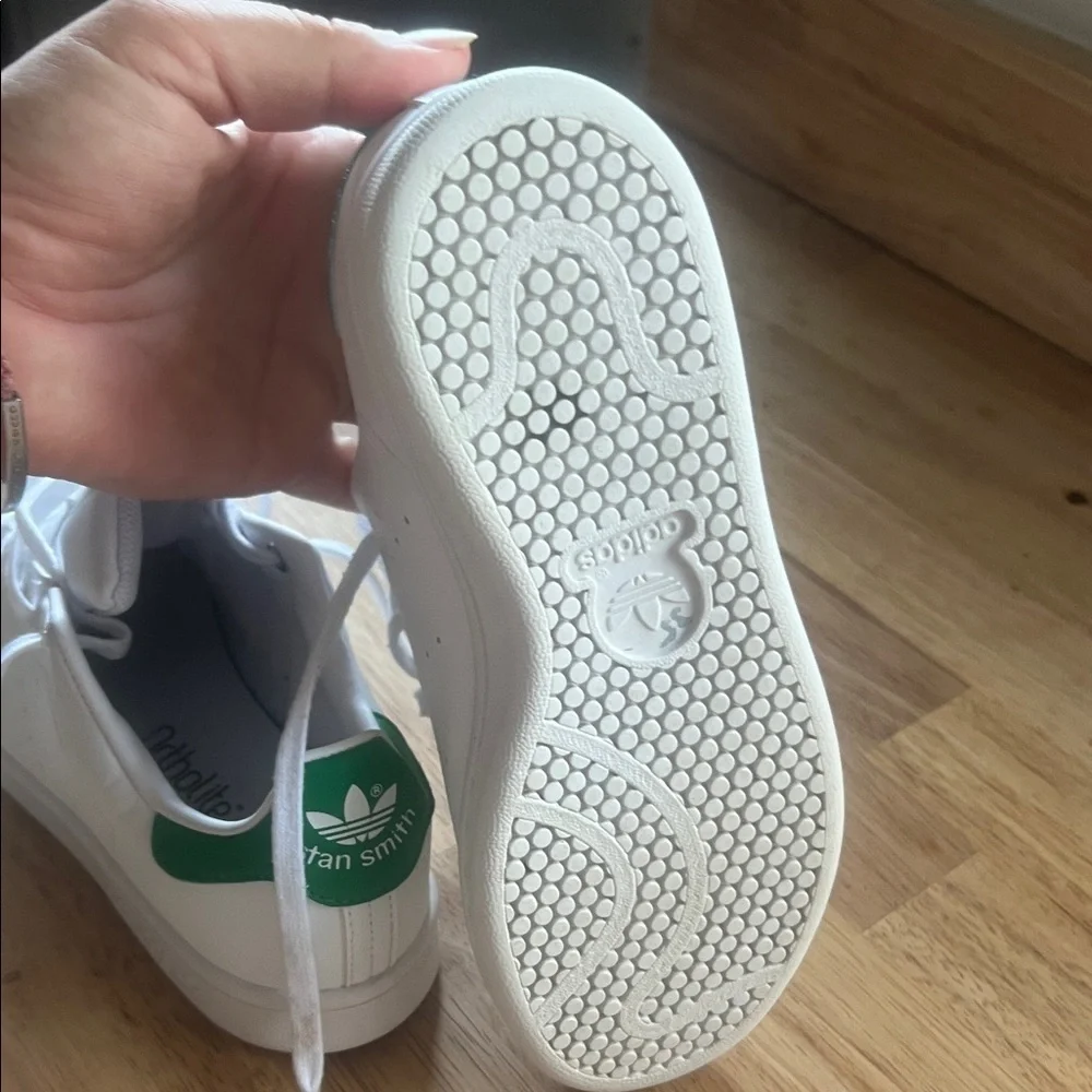 Adidas Kids White and Green Sneakers